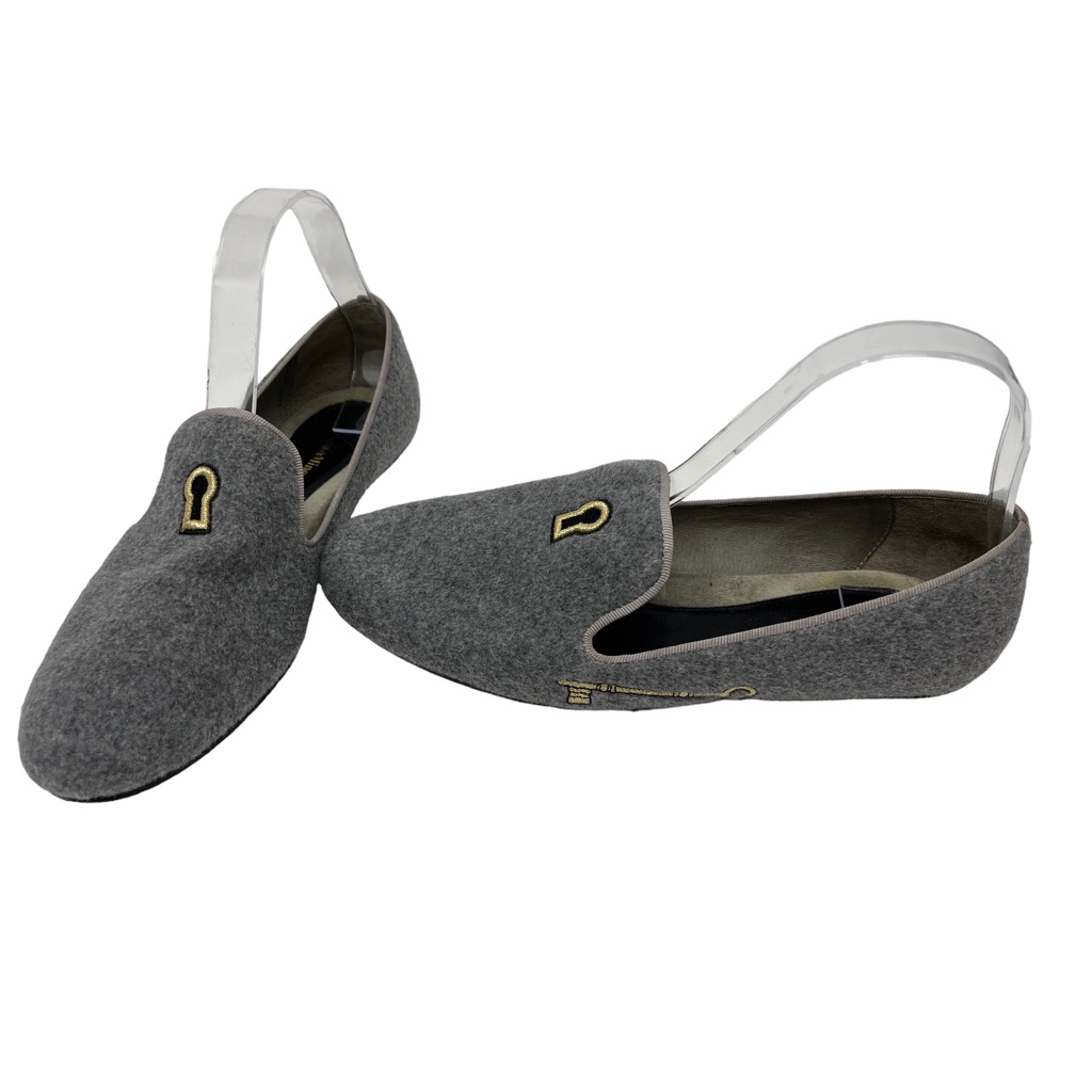 Mara & Mine 'Grammercy' 9.5 Smoking Slipper Flats Loafers Key Lock Made In La